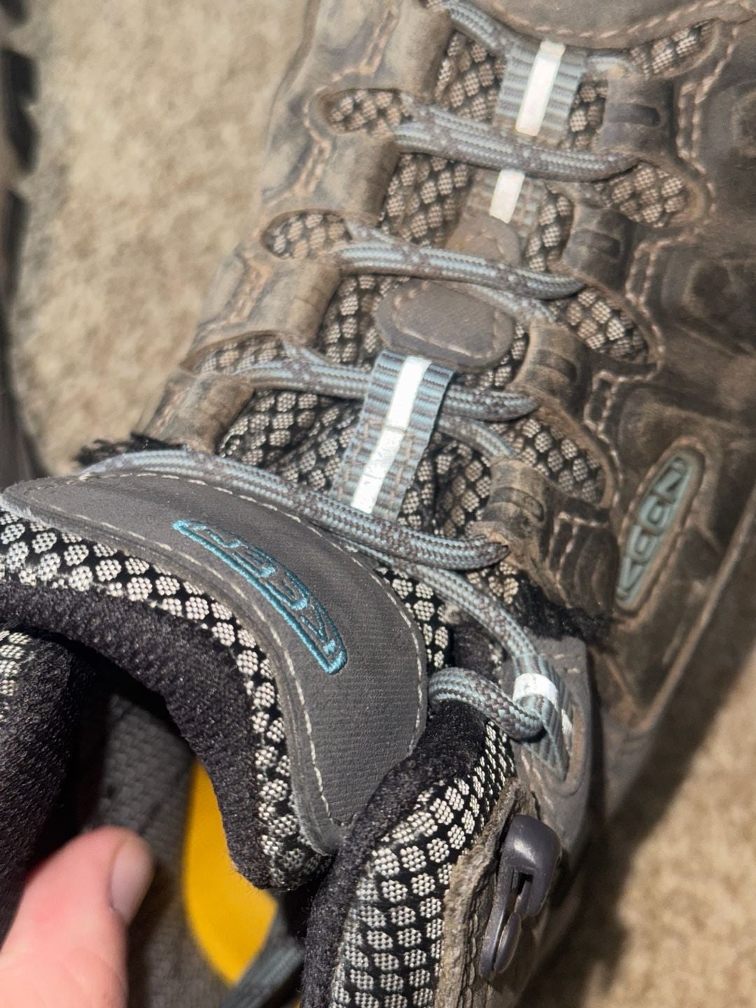 Keen Targhee III Mid Waterproof Hiking Boots Size 6.5 Magnet/Atlantic Blue 7