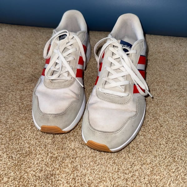 adidas Run 60s Shoes Size 6 White Red Blue Sneakers