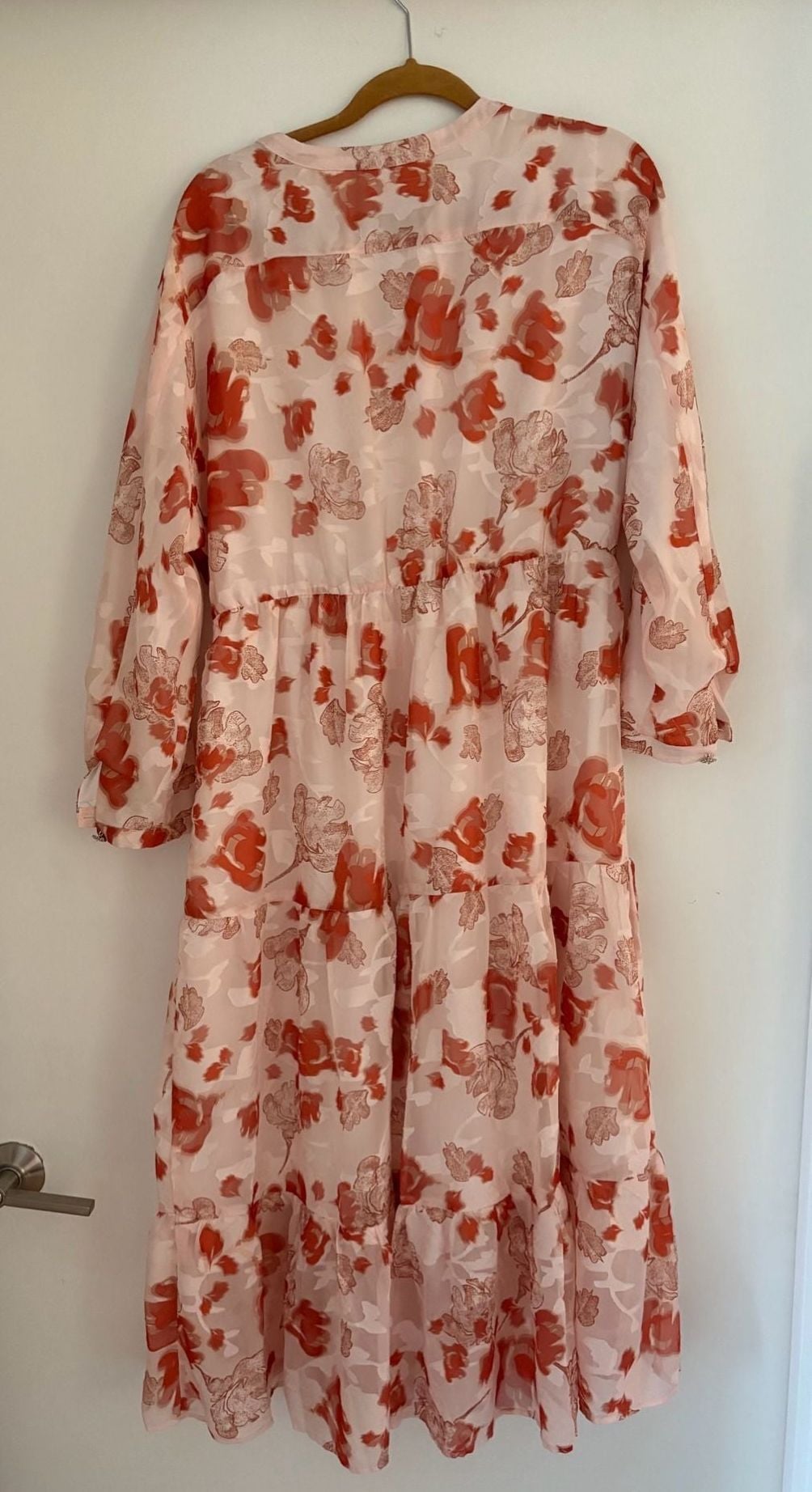 Pink Floral Tiered Maxi Dress 5