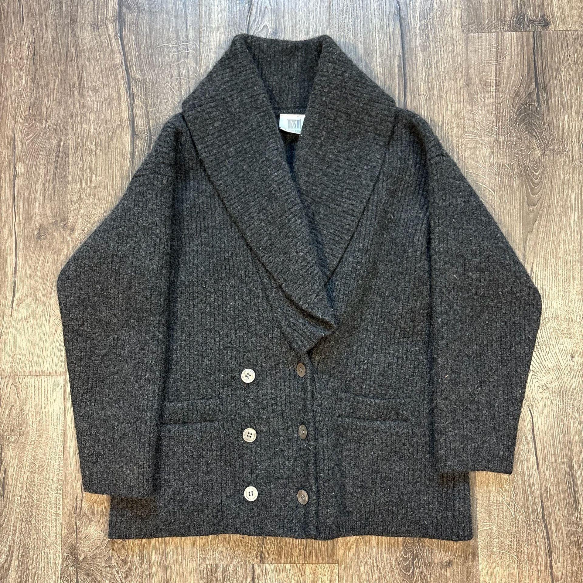 Madeleine Lambswool Cardigan Size M Gray 2