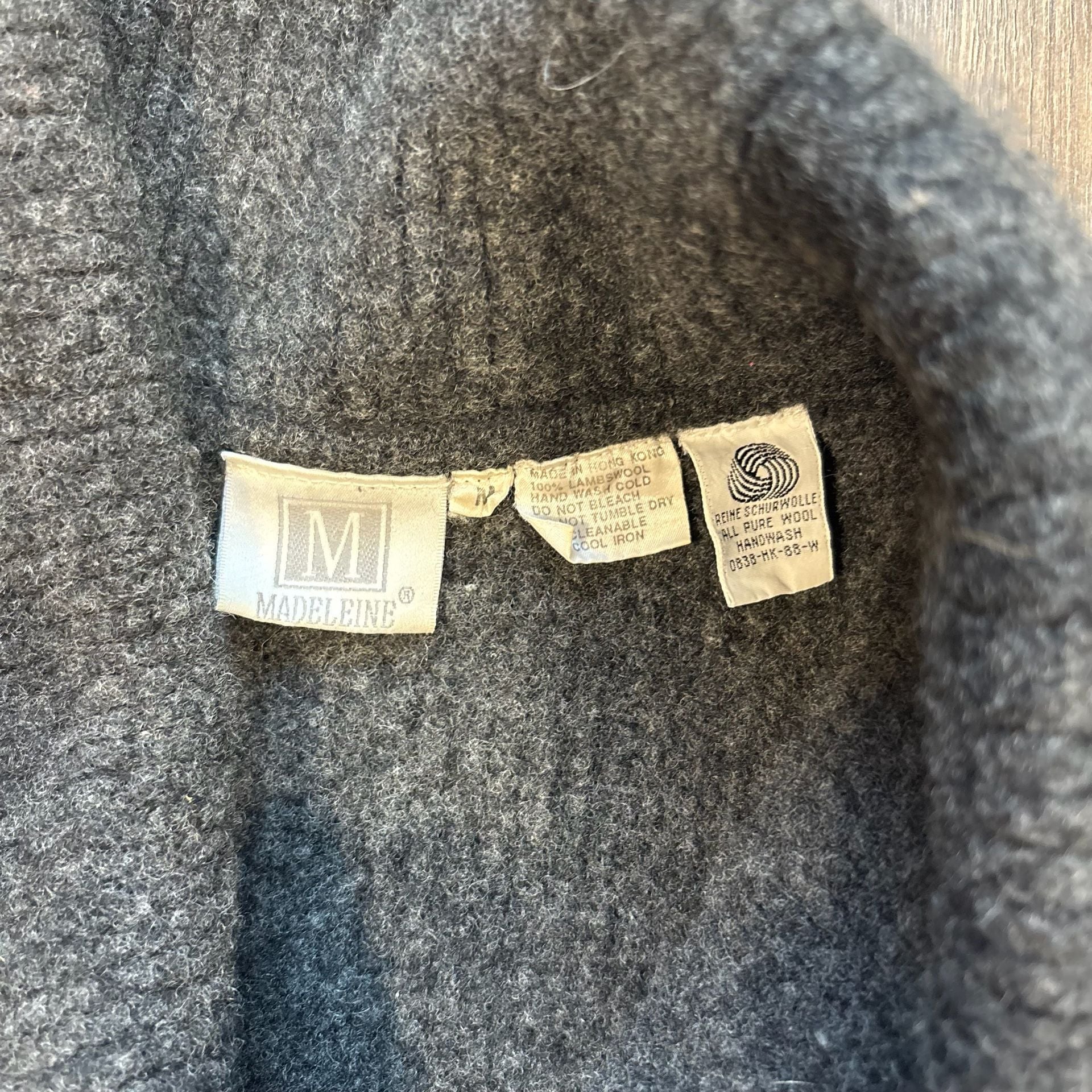Madeleine Lambswool Cardigan Size M Gray 4