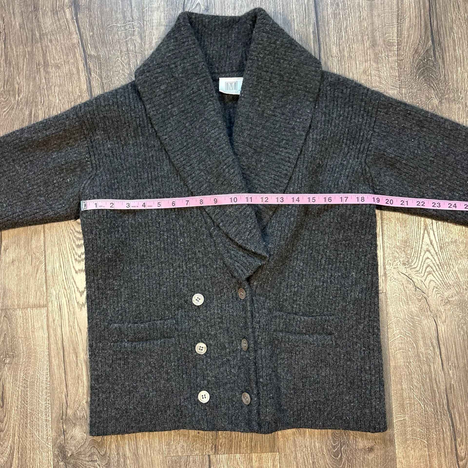 Madeleine Lambswool Cardigan Size M Gray 6