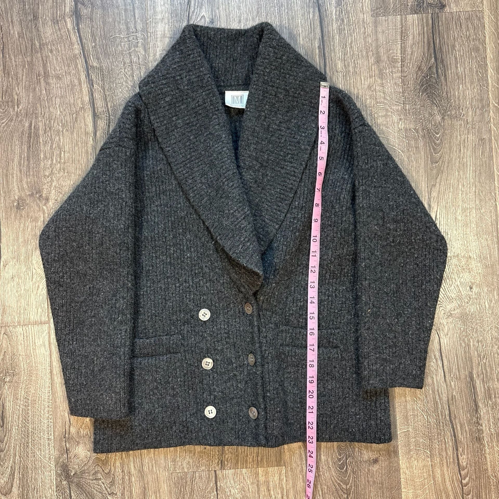 Madeleine Lambswool Cardigan Size M Gray 7