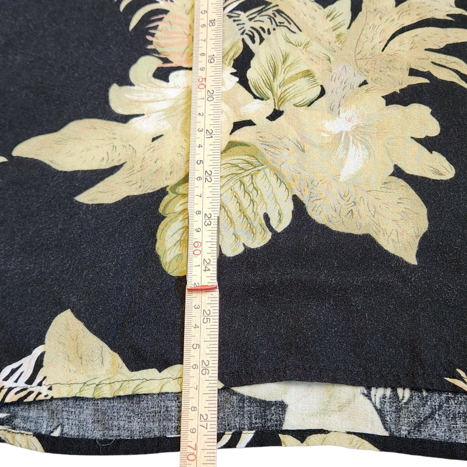 Claudio Nucci Vintage 90s Tropical Floral Rayon Polo Shirt Men's XL Black Yellow 11