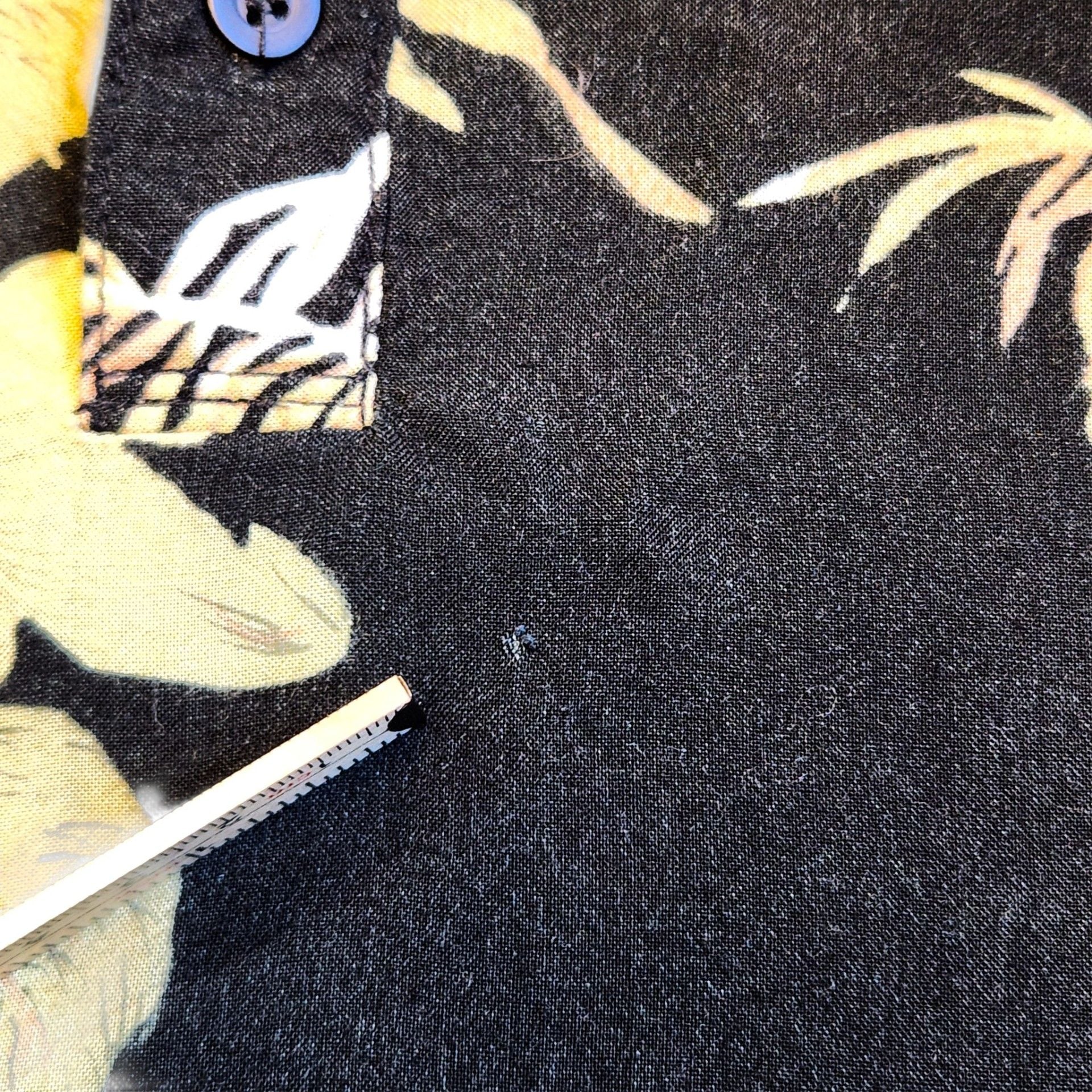 Claudio Nucci Vintage 90s Tropical Floral Rayon Polo Shirt Men's XL Black Yellow 14