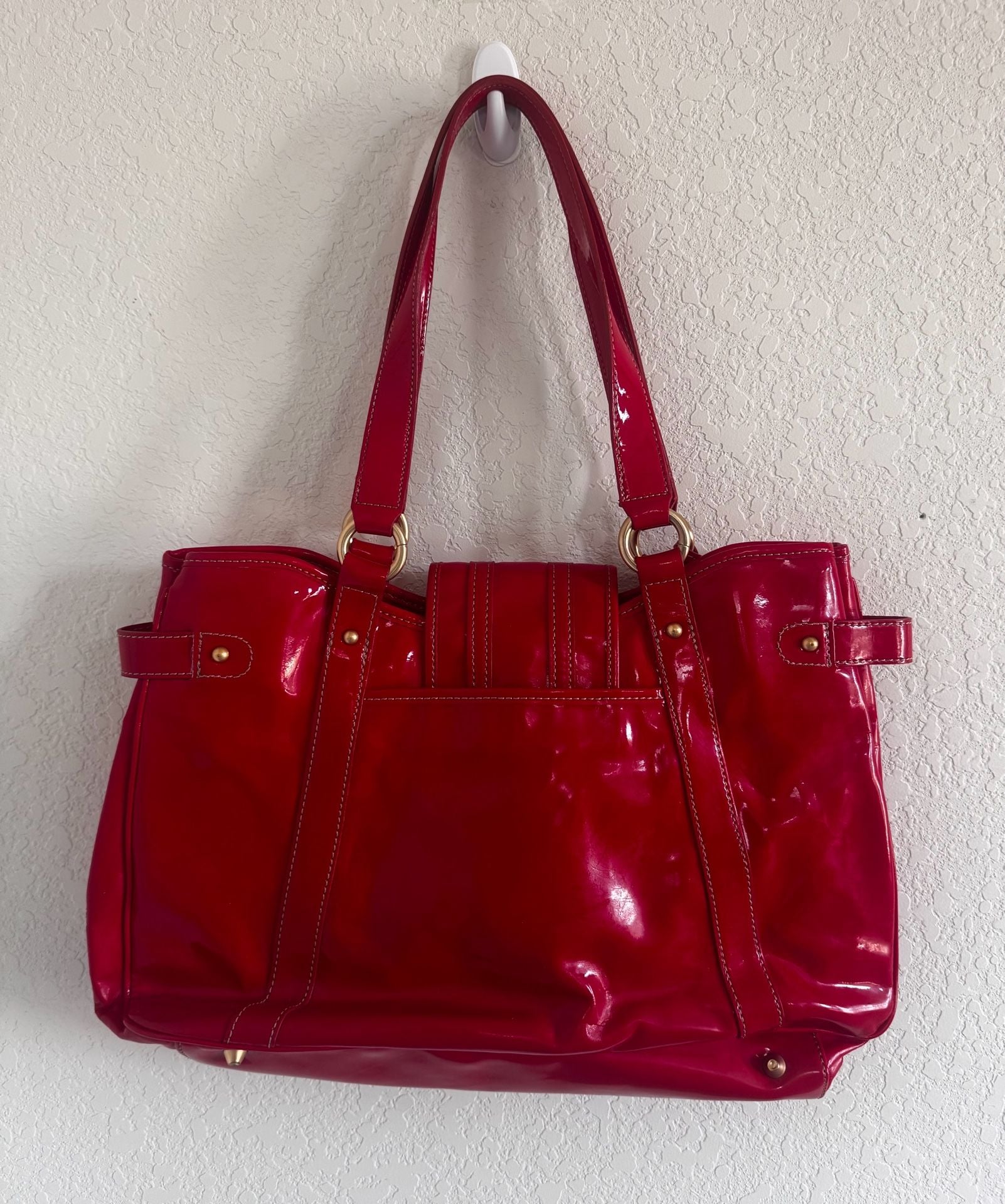 Red Patent Cargo Pocket Shoulder Bag + Matching Wallet | Maxx New York 2