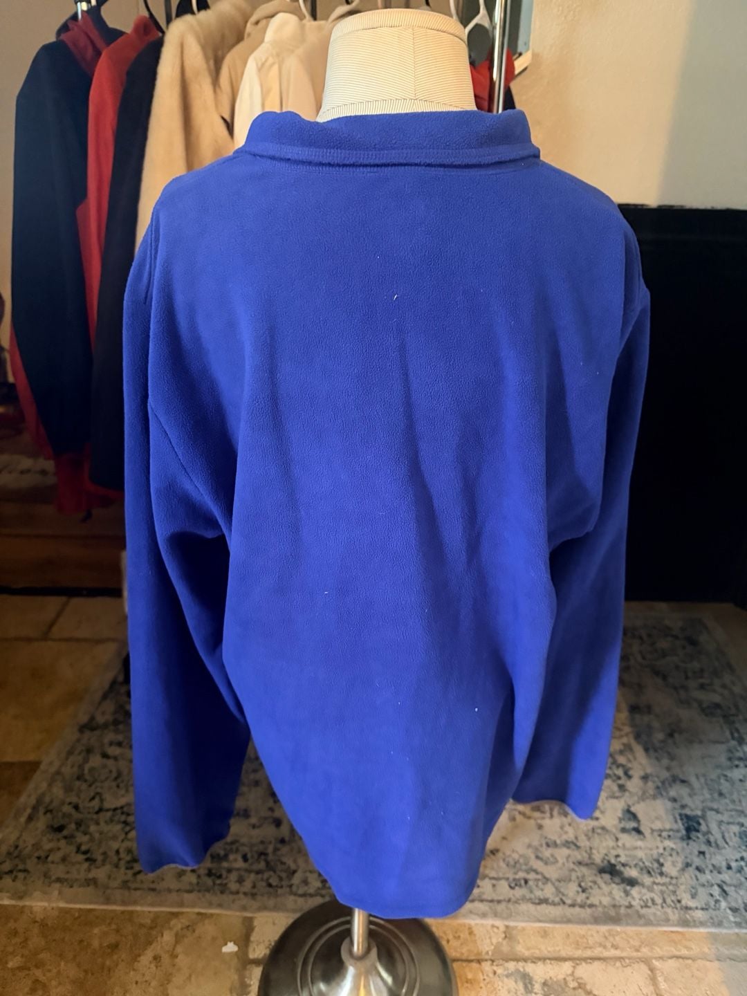NFL Team Apparel New York Giants 1/4 Zip Fleece Size Large Blue 6