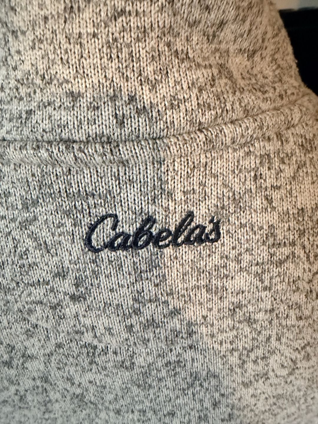 Cabela's 1/2 Zip Pullover Size 2XL/2TG Gray Marled Fleece Sweater Jacket 2