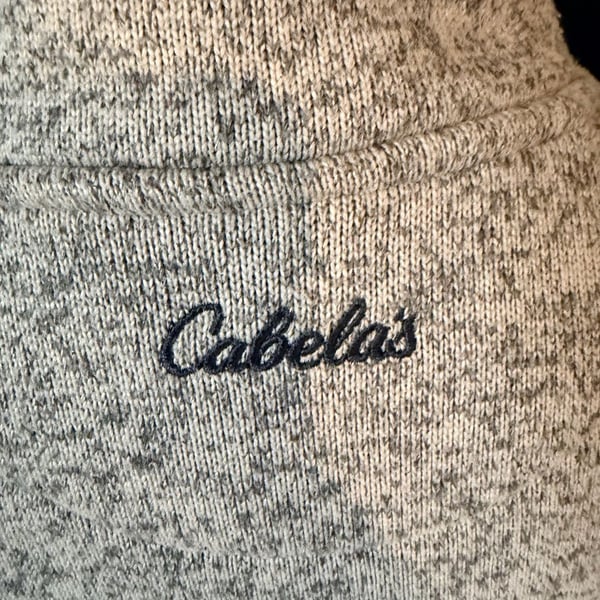 Cabela's 1/2 Zip Pullover Size 2XL/2TG Gray Marled Fleece Sweater Jacket