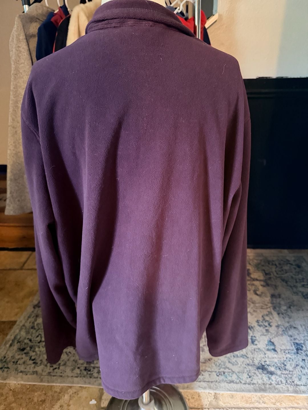 Eddie Bauer Fleece Jacket Burgundy Full Zip size XL 3