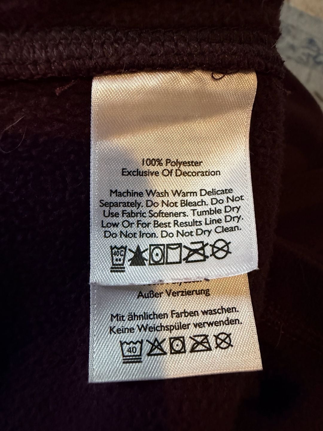 Eddie Bauer Fleece Jacket Burgundy Full Zip size XL 4