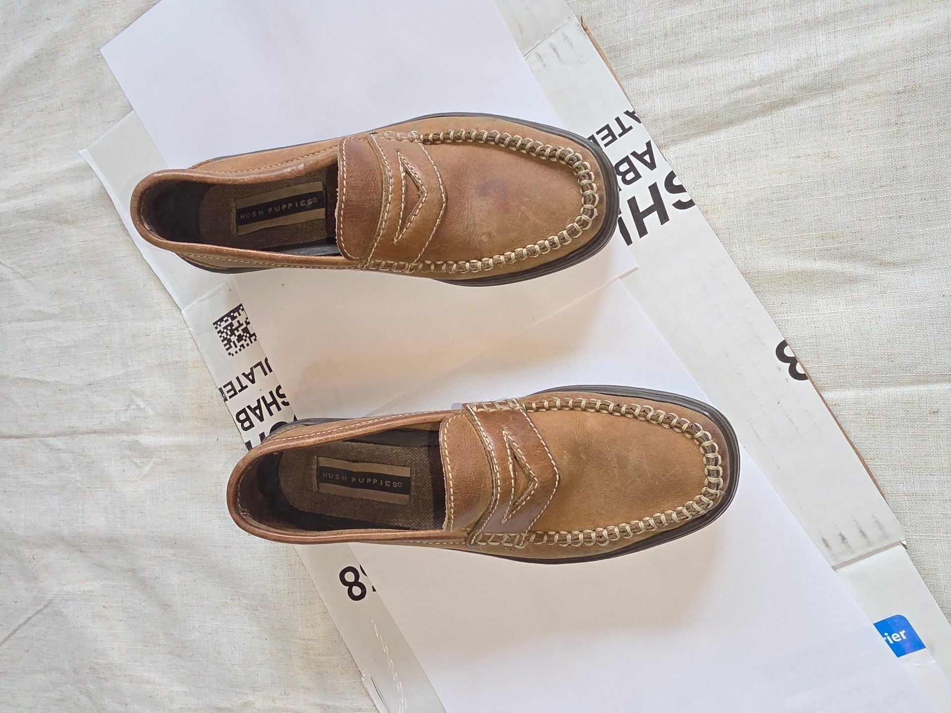 Hush Puppies Brown Leather Penny Loafers Size 6.5M 2