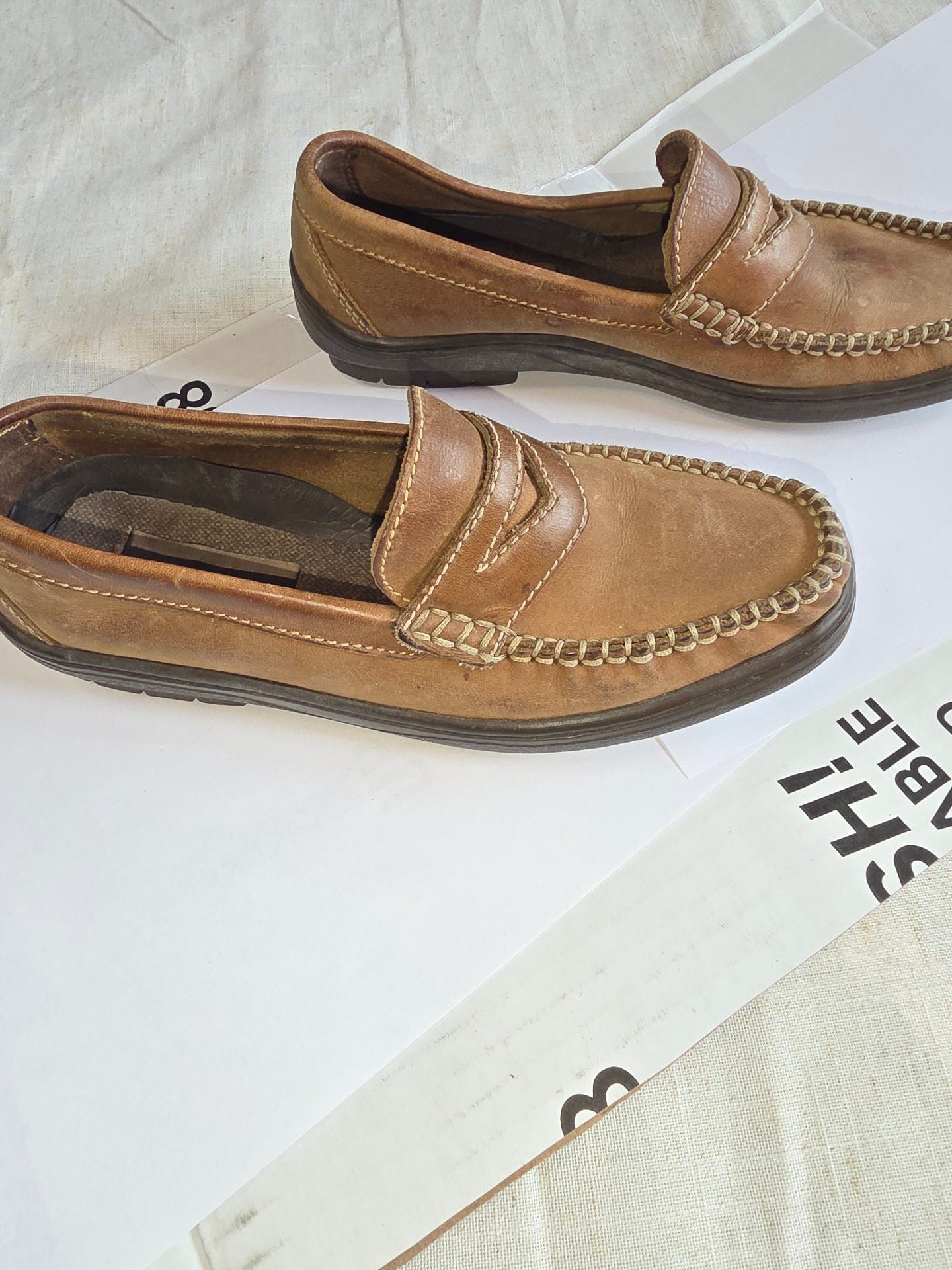 Hush Puppies Brown Leather Penny Loafers Size 6.5M 3