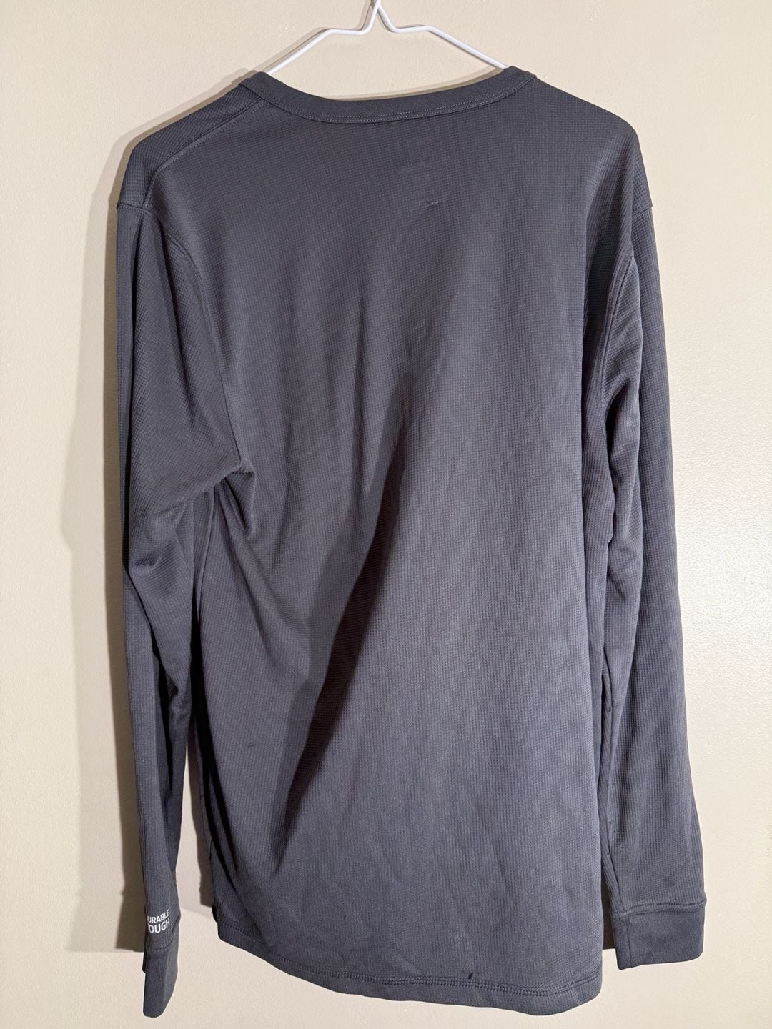 John Deere Henley Thermal Shirt Size M Dark Gray Long Sleeve Pocket 4