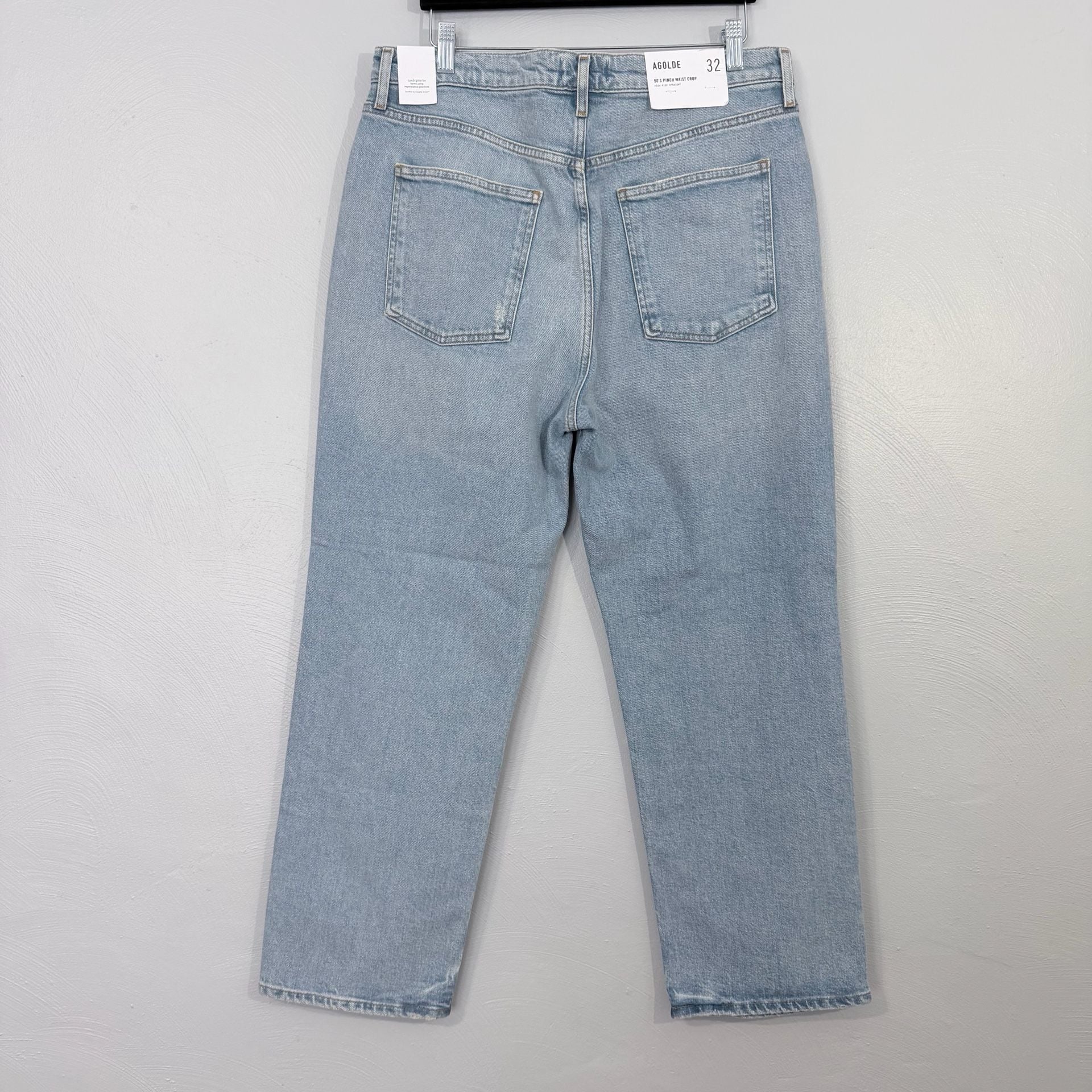 Agolde 90'S PINCH WAIST CROP in ripple NWT Sz 32 3