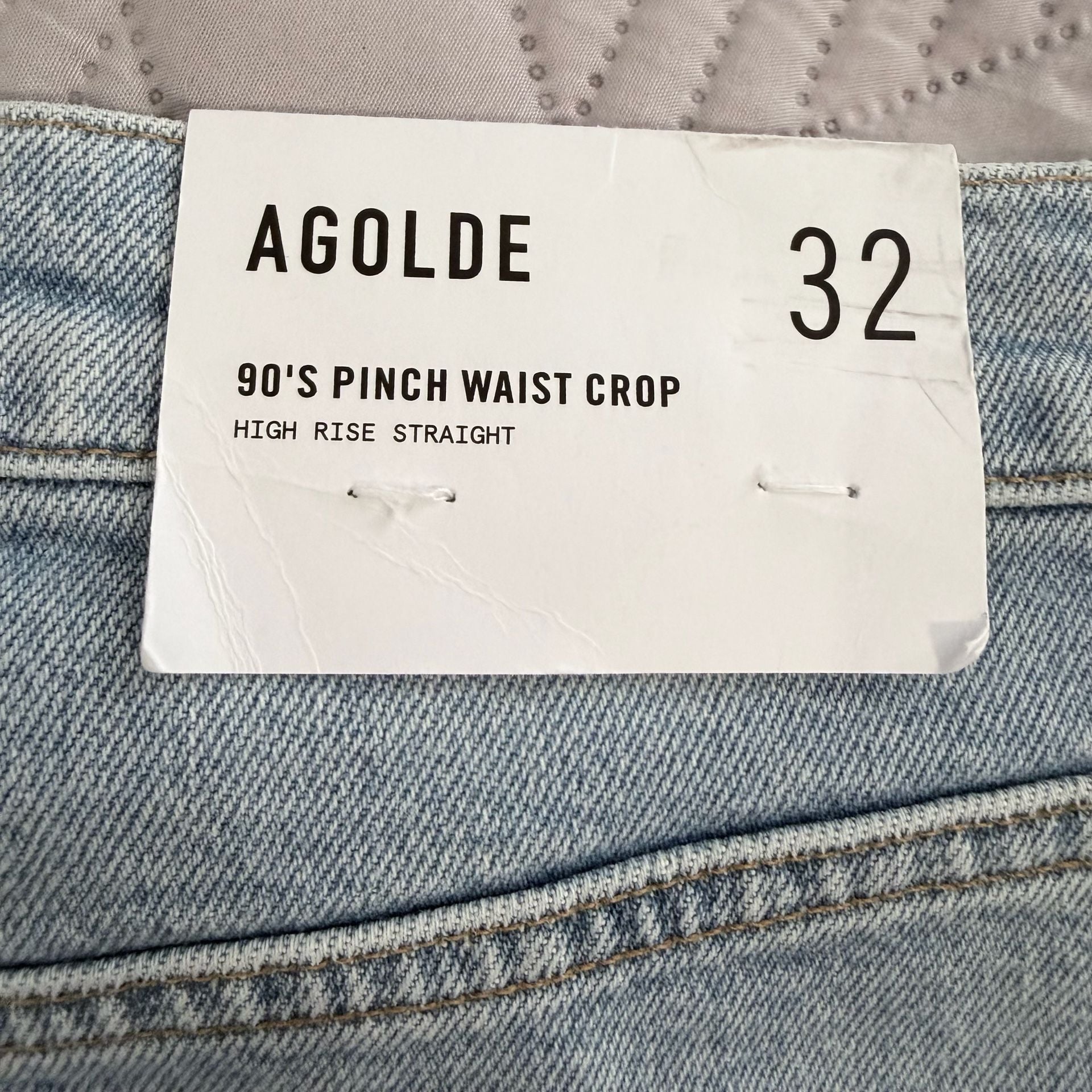 Agolde 90'S PINCH WAIST CROP in ripple NWT Sz 32 10
