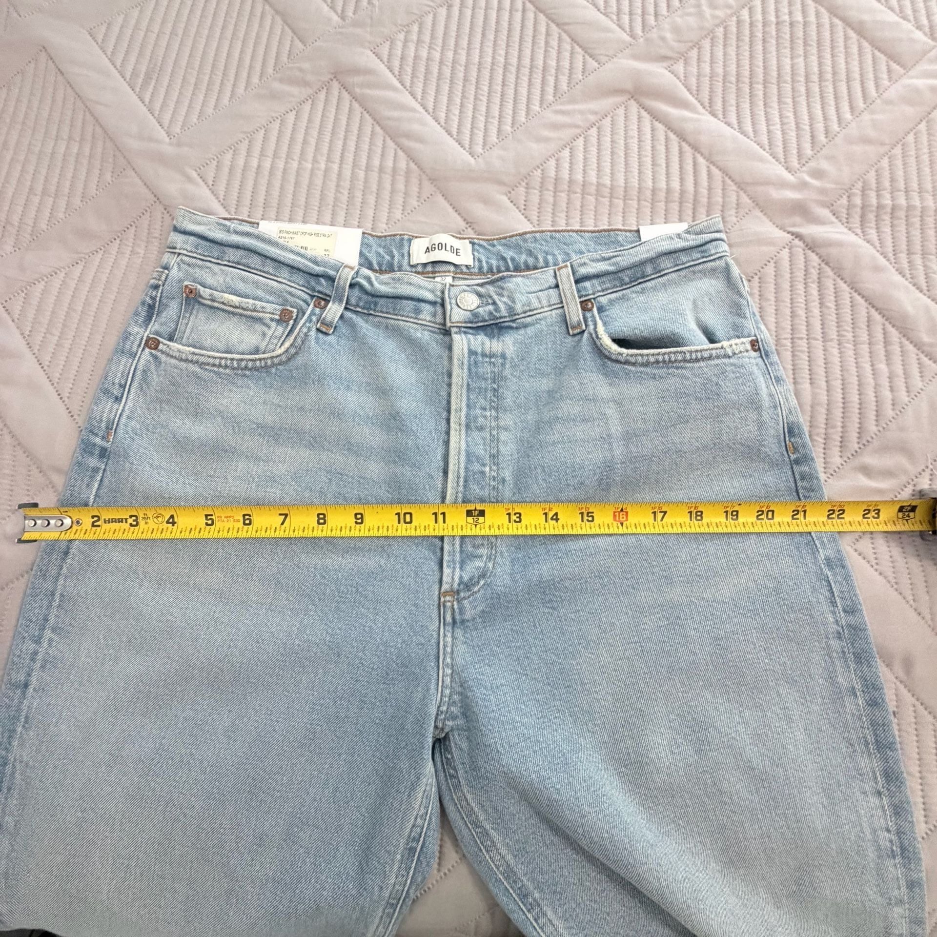 Agolde 90'S PINCH WAIST CROP in ripple NWT Sz 32 14
