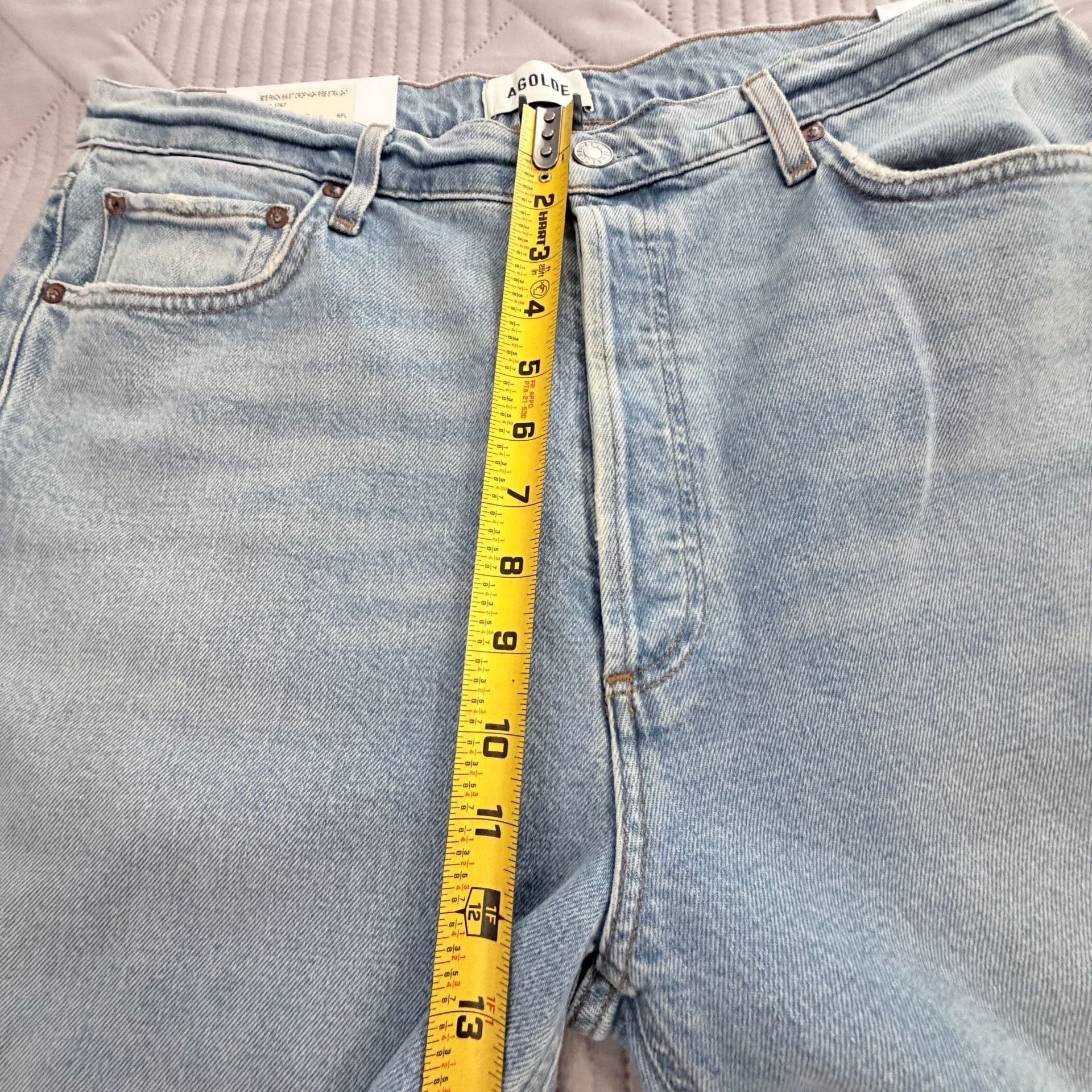 Agolde 90'S PINCH WAIST CROP in ripple NWT Sz 32 13