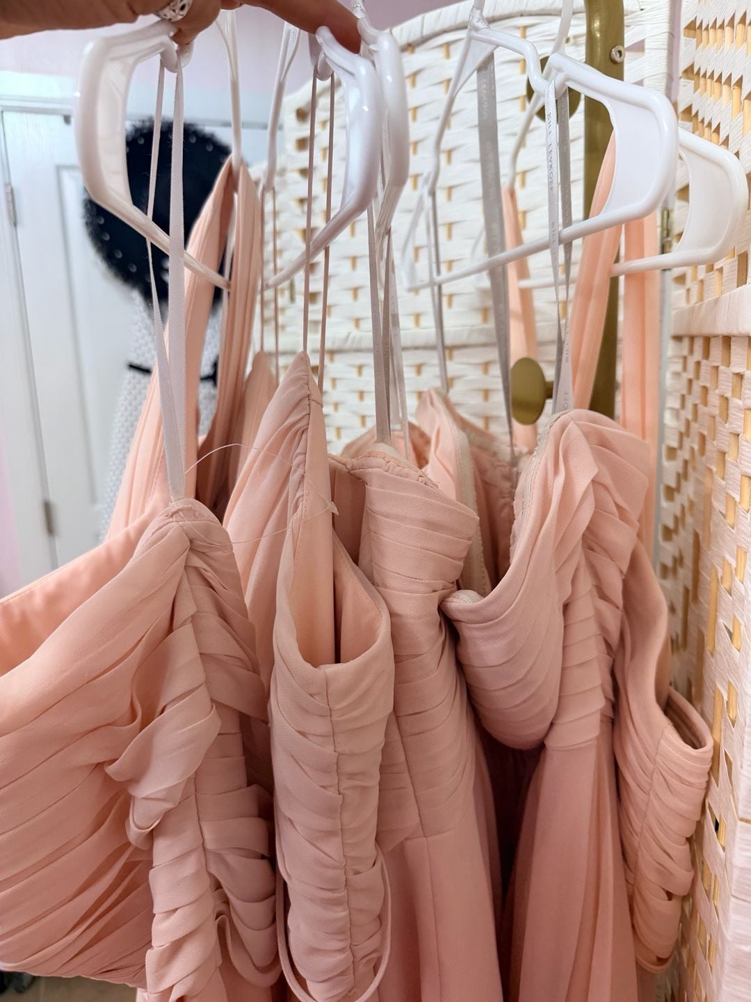 Lot of 5 Blush Pink Chiffon Dresses Mixed Brands and sizes 1
