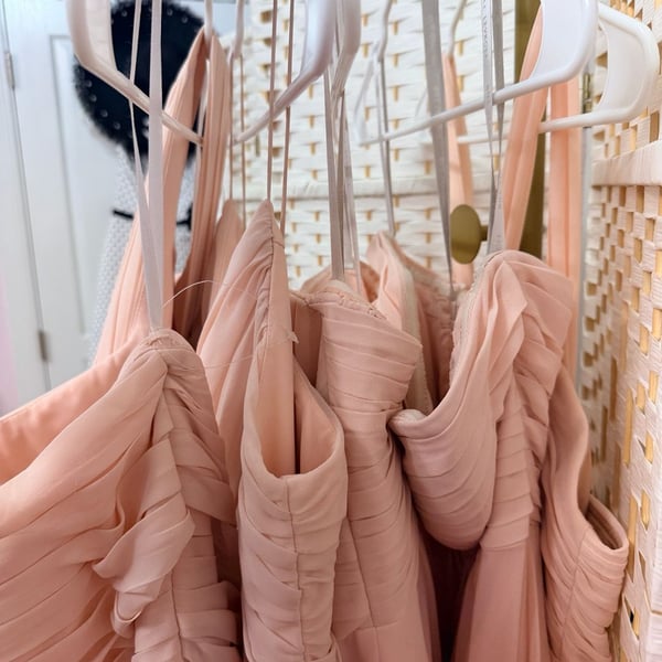 Lot of 5 Blush Pink Chiffon Dresses Mixed Brands and sizes