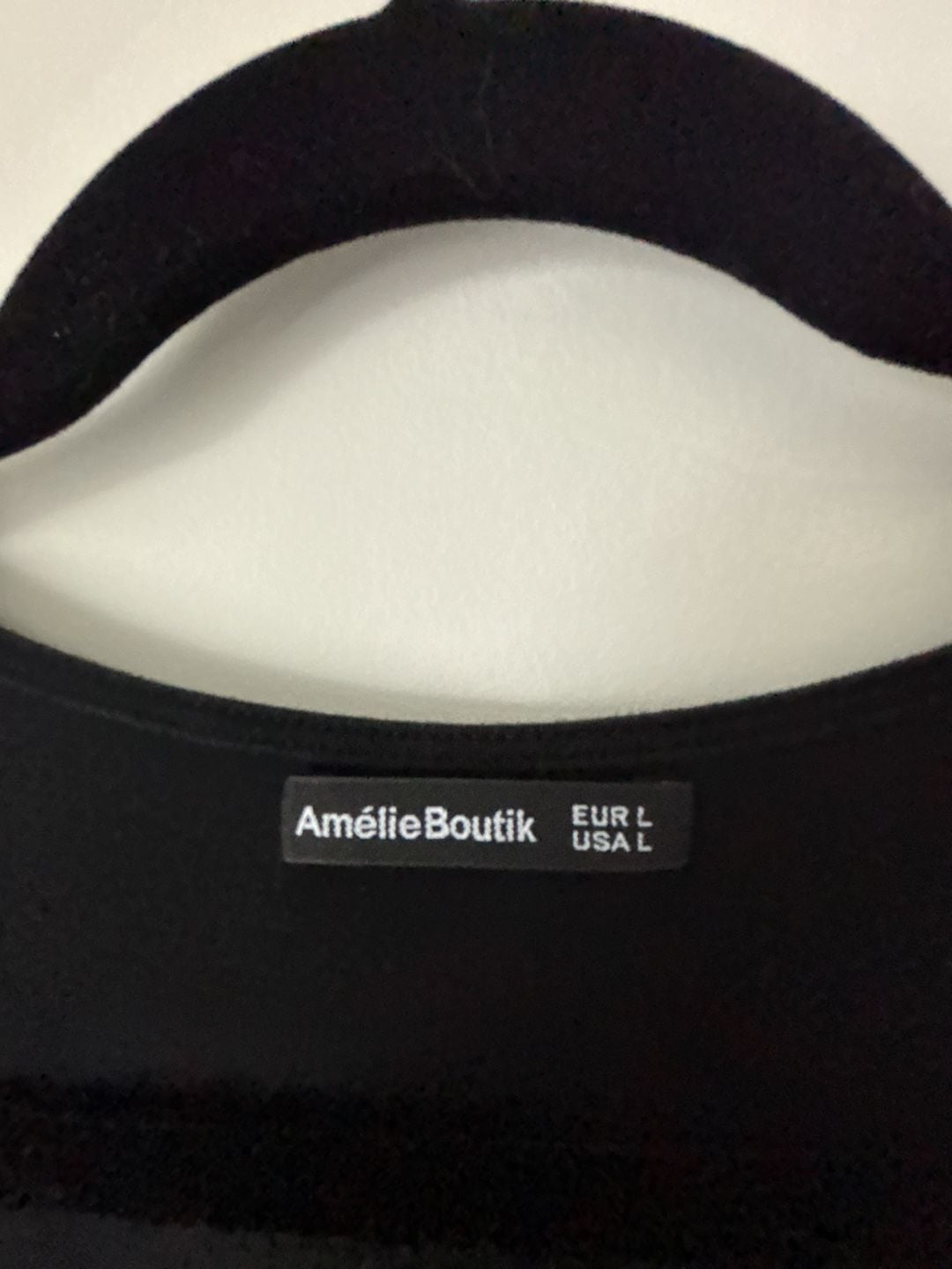 Amélie Boutik Tank Top Size USA L Black Ruched Square Neck 3