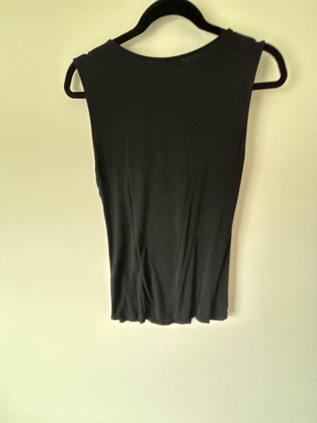 Amélie Boutik Tank Top Size USA L Black Ruched Square Neck 6