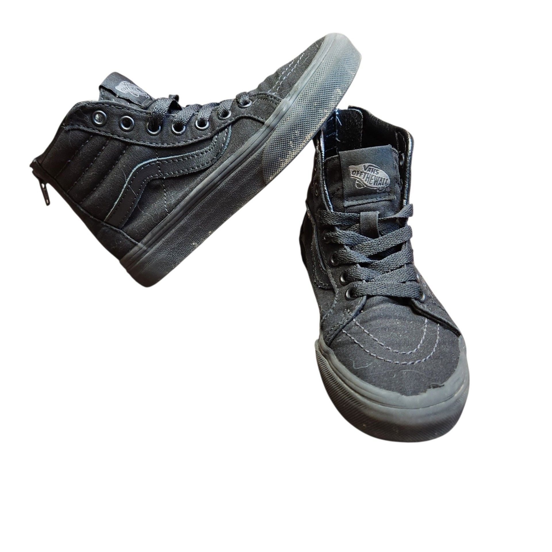Vans Sk8-Hi Zip Shoes Black Canvas High Top Sneakers 7