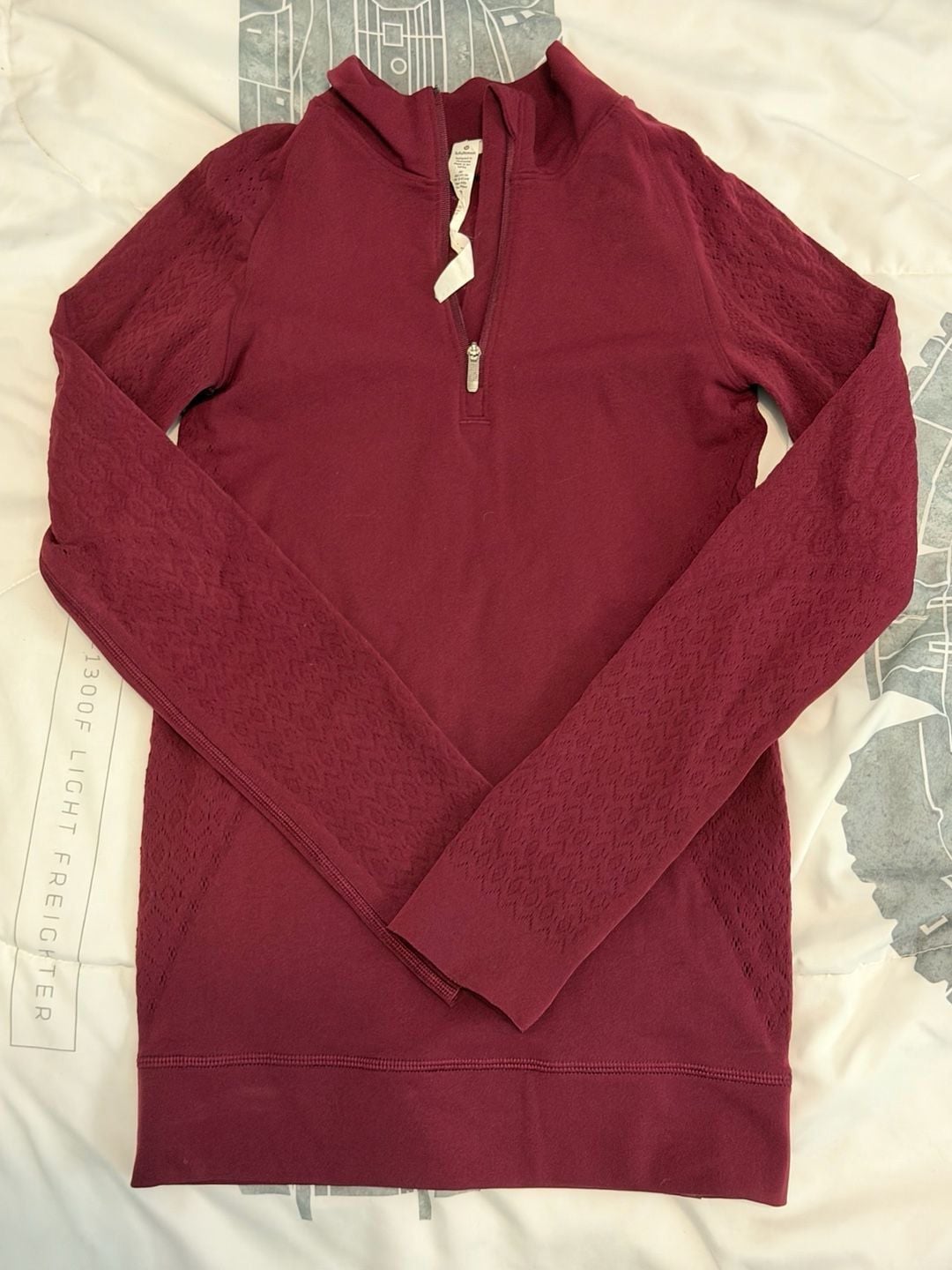 Lululemon Reveal 1/2 Zip Pullover Size 6 Burgundy Red 2