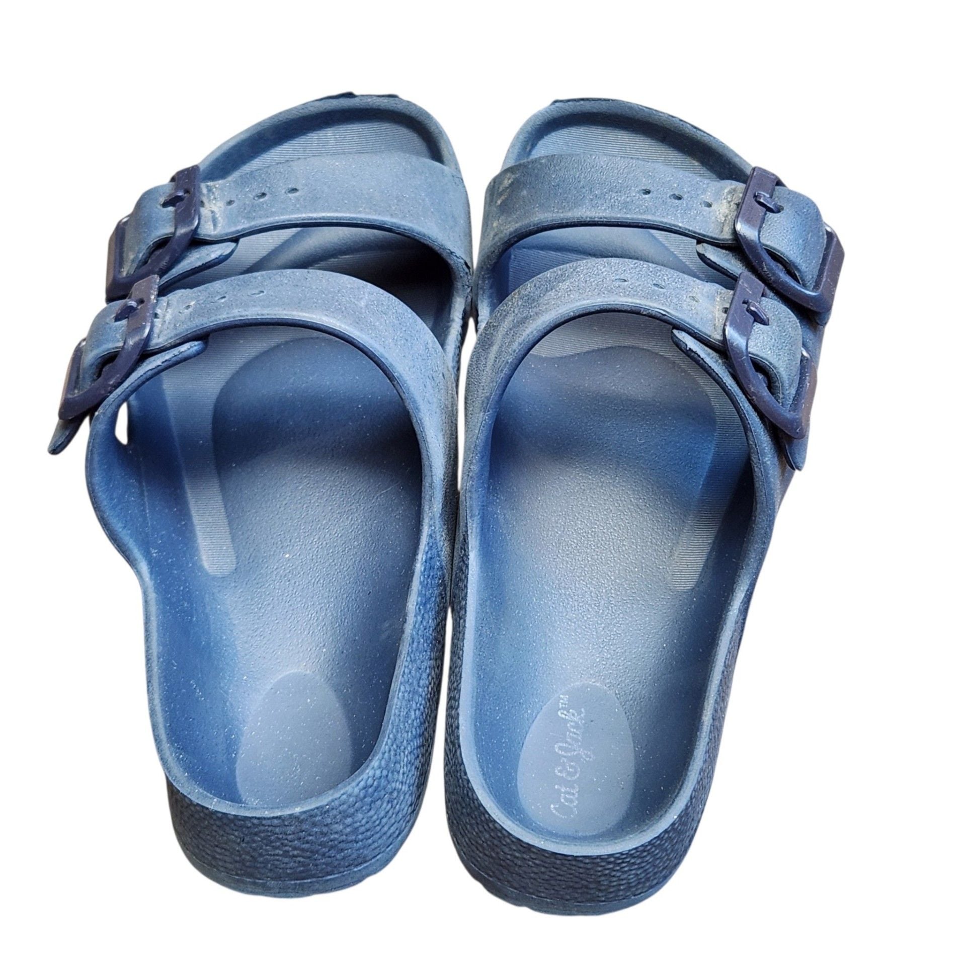 Cat & Jack Double Buckle Slide Sandals Size 1 Blue 3