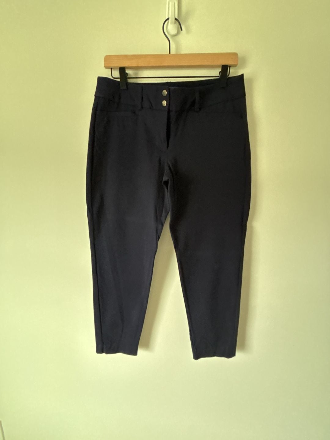 Apt. 9 Torie Slim Pants Size 10 Navy Blue Stretch Cotton Crop 6