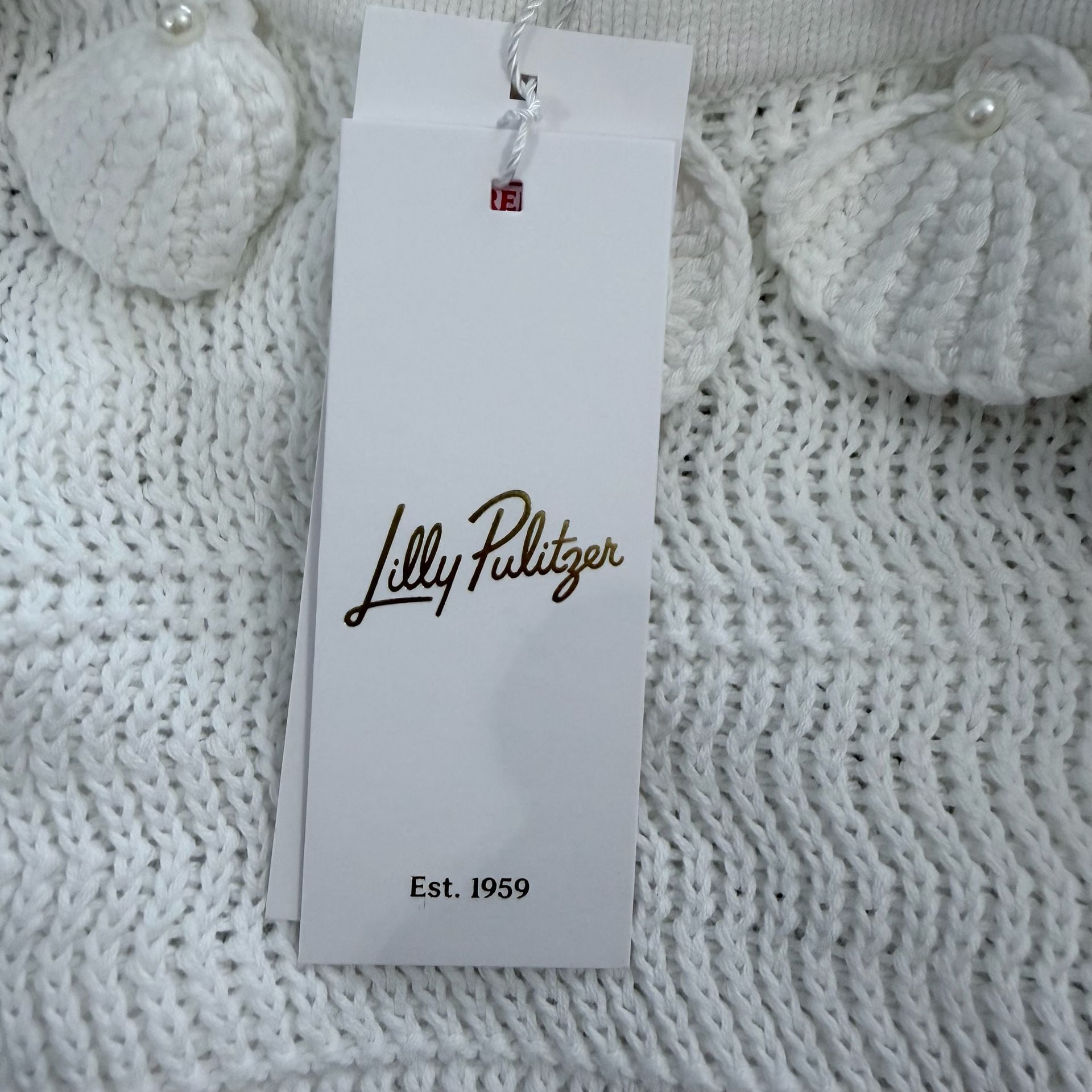 NWT Lilly Pulitzer Emra Knit Sweater Tank Resort White Size M 3D Floral Halter 4