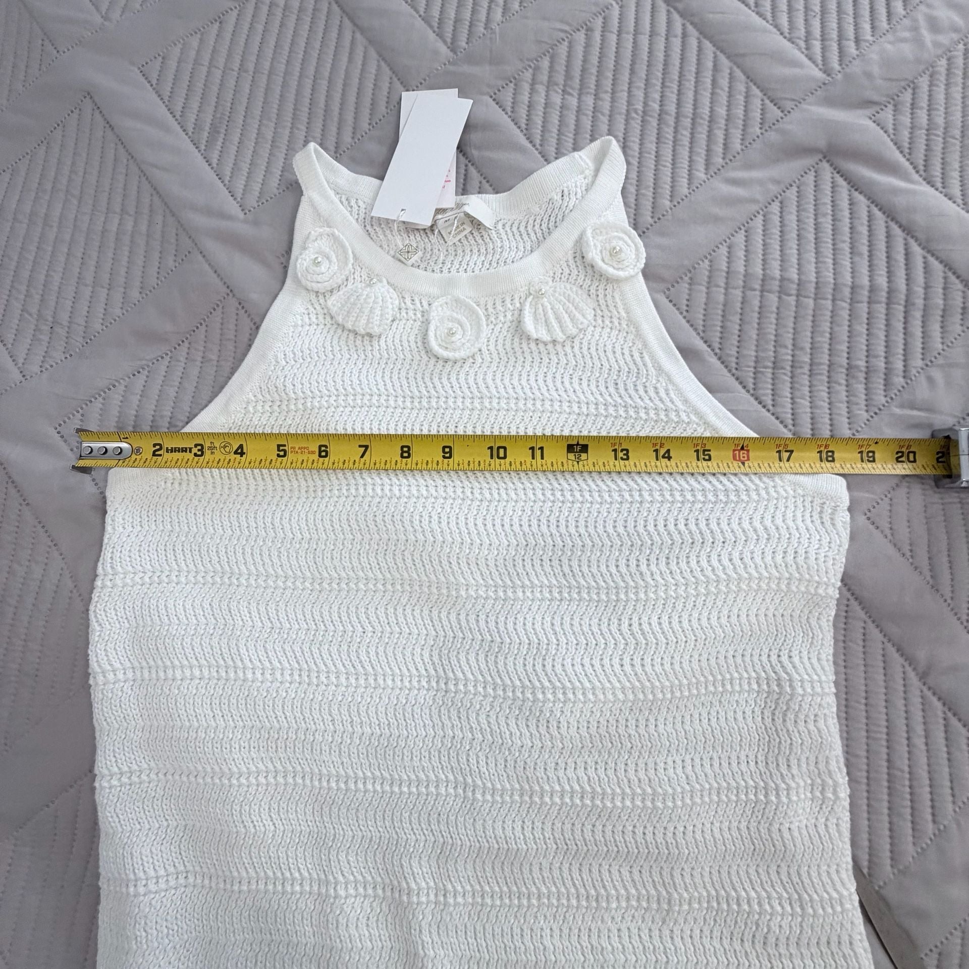 NWT Lilly Pulitzer Emra Knit Sweater Tank Resort White Size M 3D Floral Halter 7