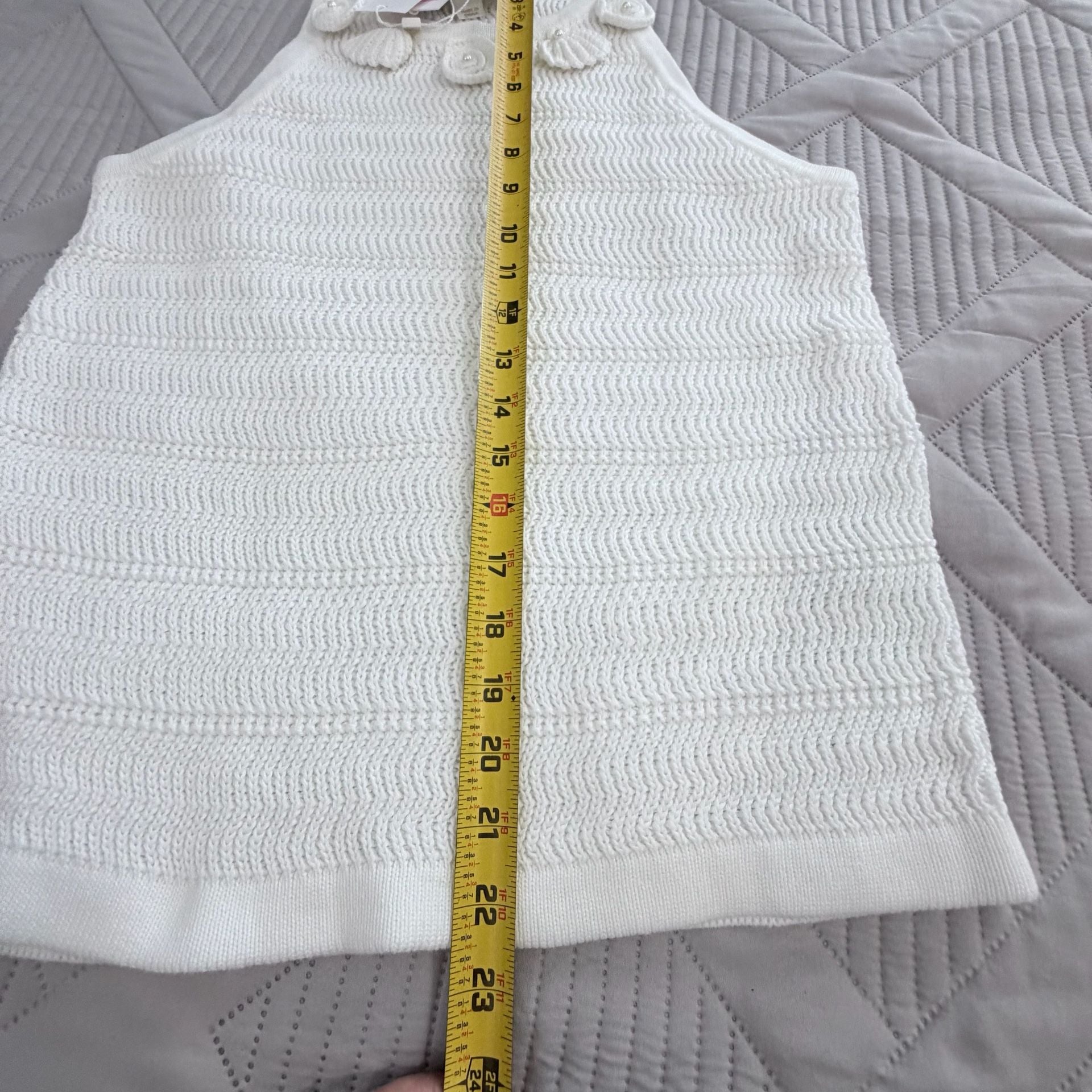 NWT Lilly Pulitzer Emra Knit Sweater Tank Resort White Size M 3D Floral Halter 8