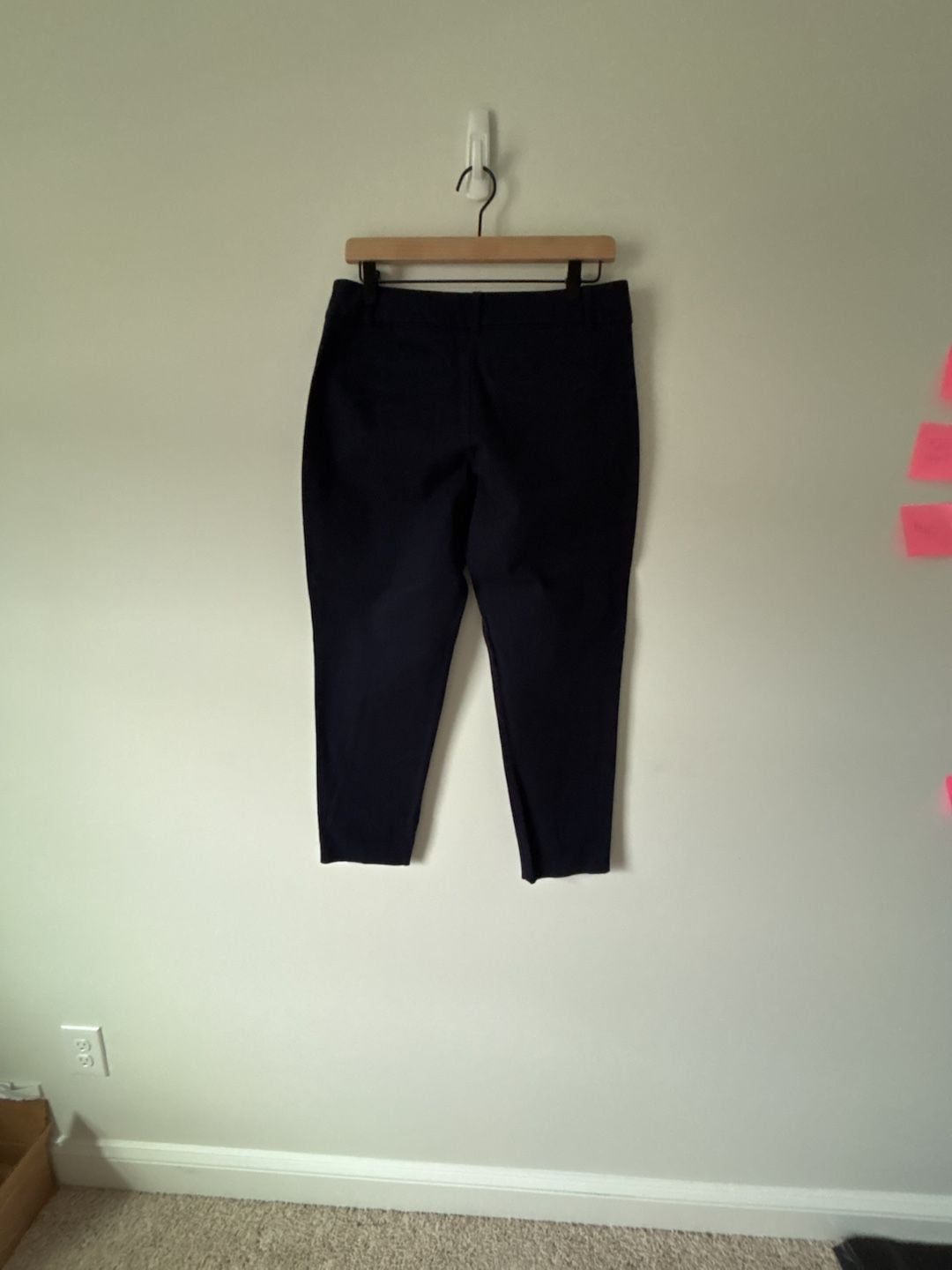 Apt. 9 Torie Slim Pants Size 10 Navy Blue Stretch Cotton Crop 7