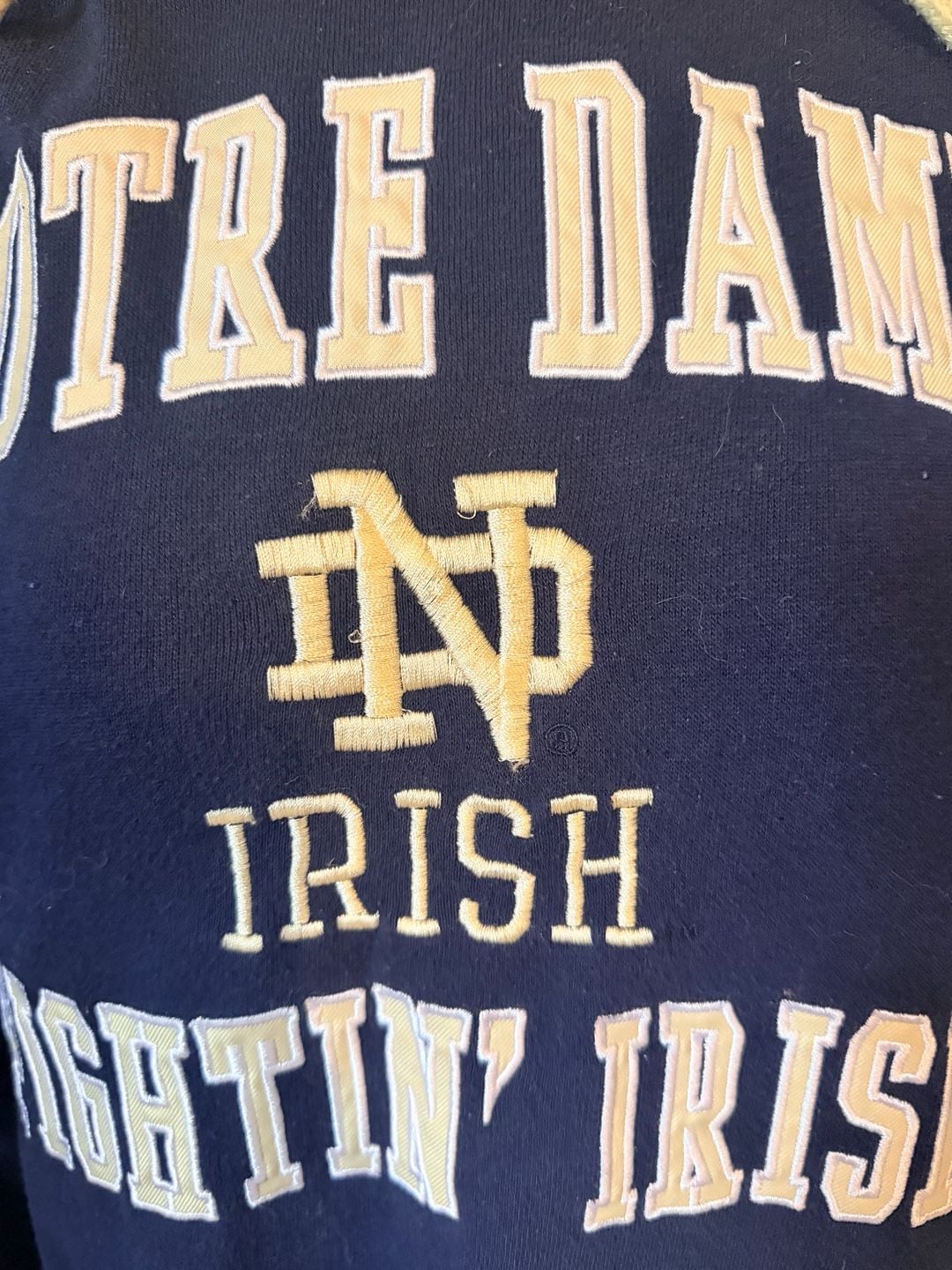 Colosseum Notre Dame Fighting Irish Hoodie Size L Navy Blue Embroidered 3