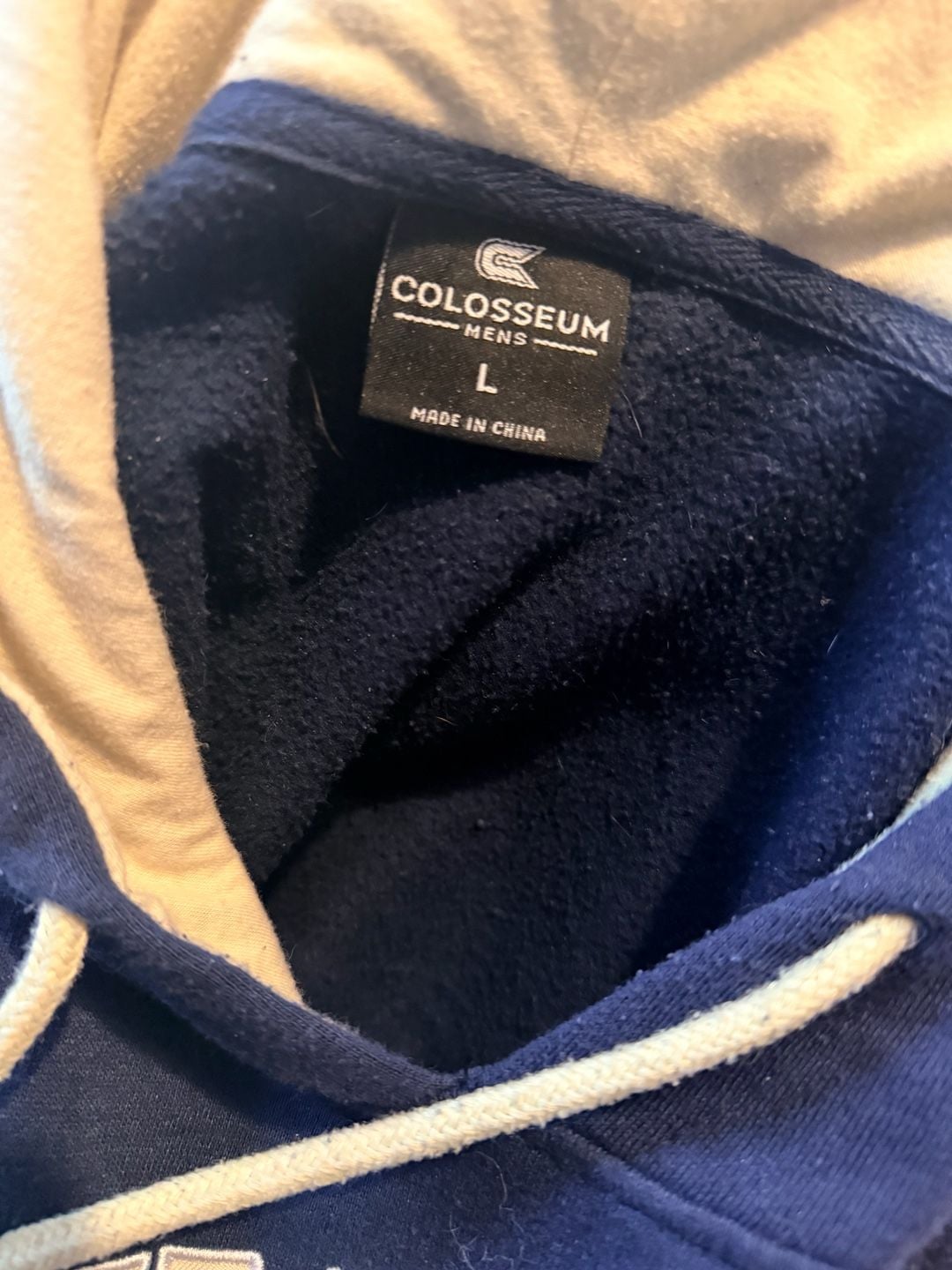 Colosseum Notre Dame Fighting Irish Hoodie Size L Navy Blue Embroidered 6
