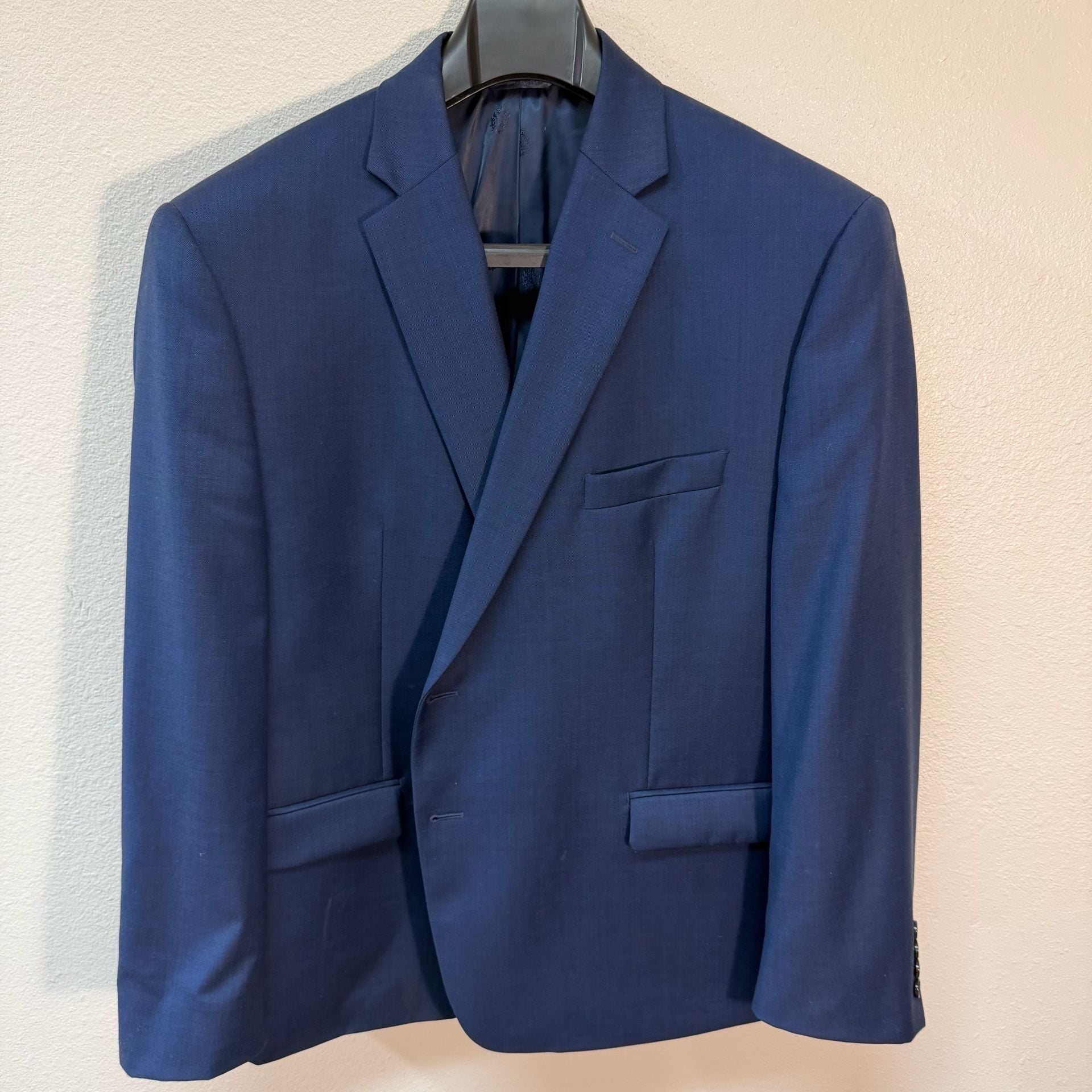 Lauren Ralph Lauren Suit Jacket Size 48S Blue Wool Stretch 2