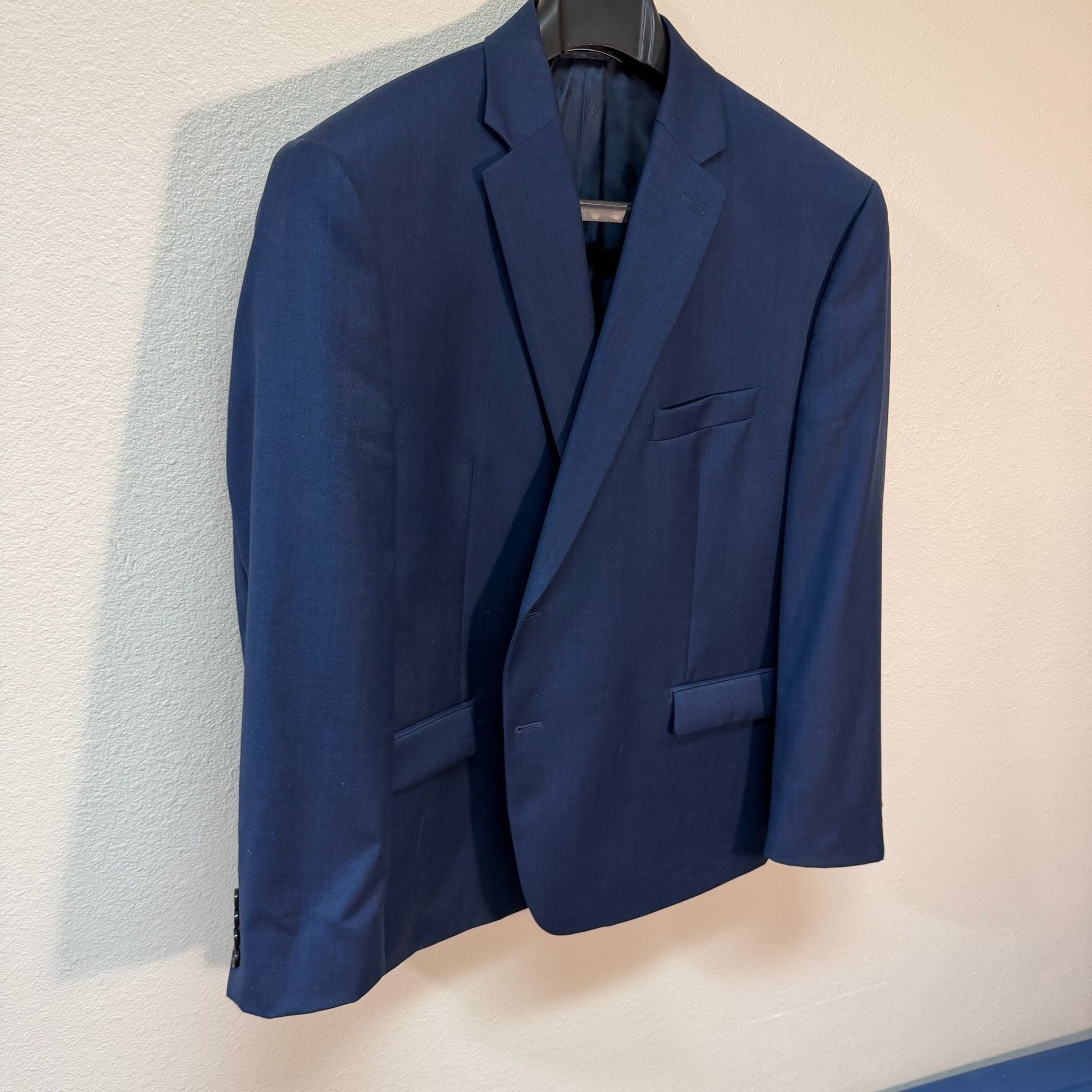 Lauren Ralph Lauren Suit Jacket Size 48S Blue Wool Stretch 3