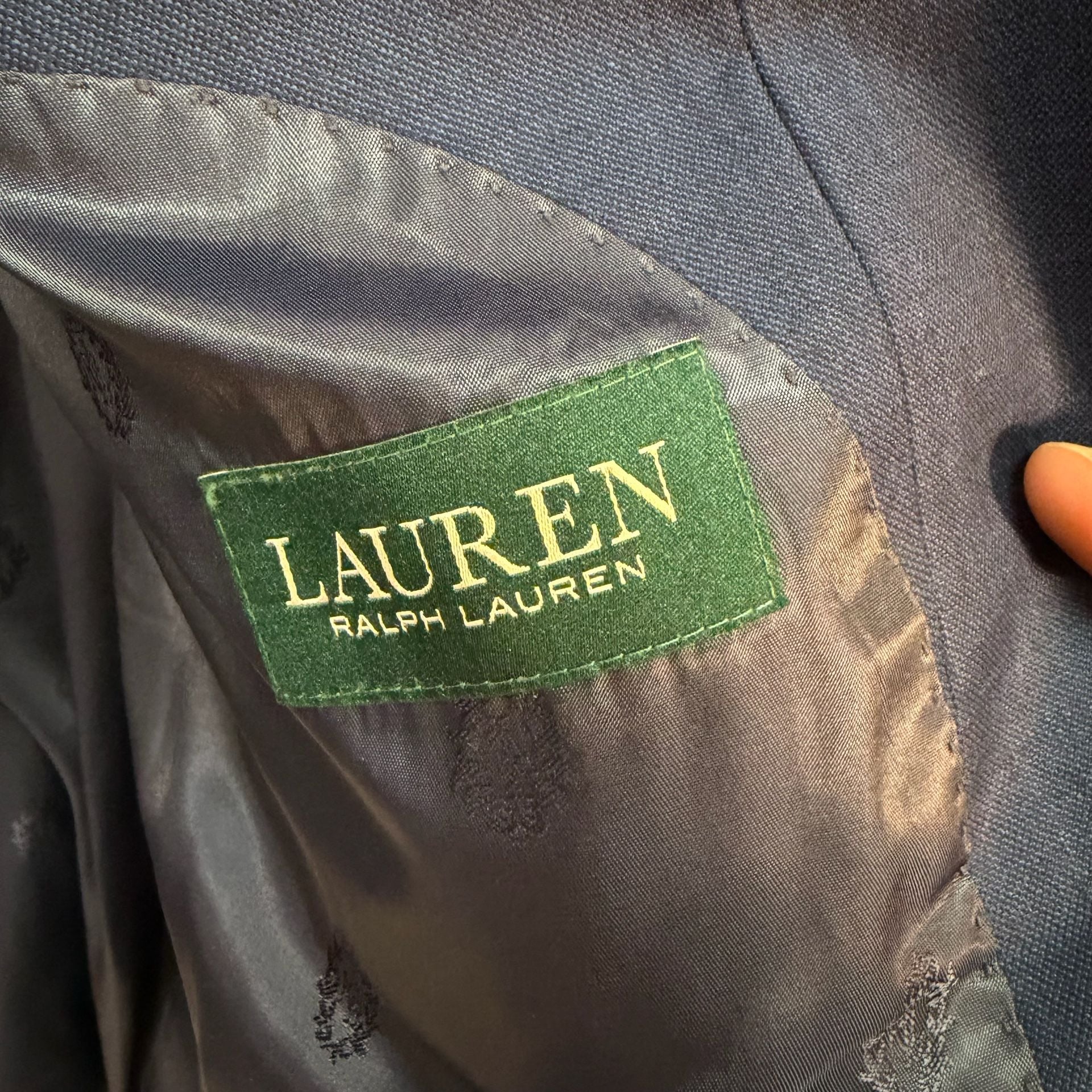 Lauren Ralph Lauren Suit Jacket Size 48S Blue Wool Stretch 5