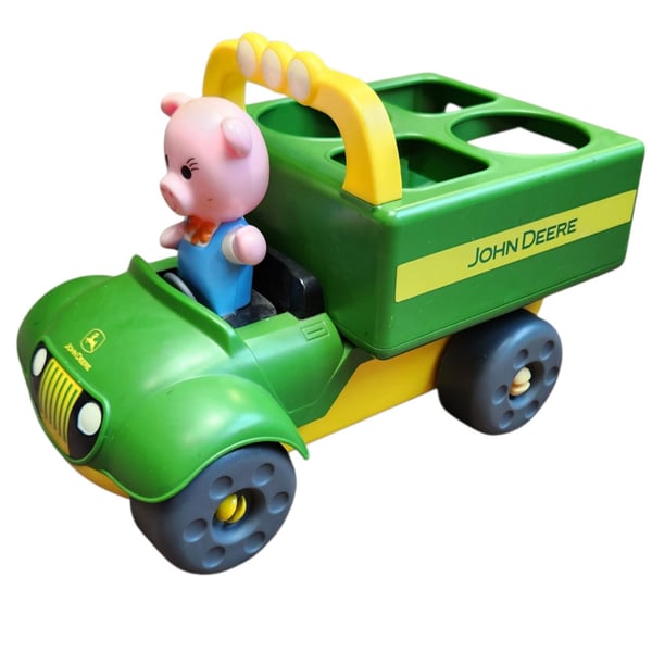 John Deere Shape Sorter Dump Truck Pig Farmer Toy