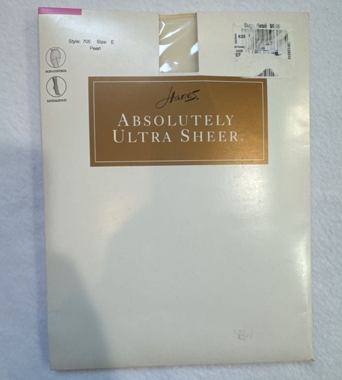 Hanes Absolutely Ultra Sheer Pantyhose Size E Pearl Style 705 NOS 1