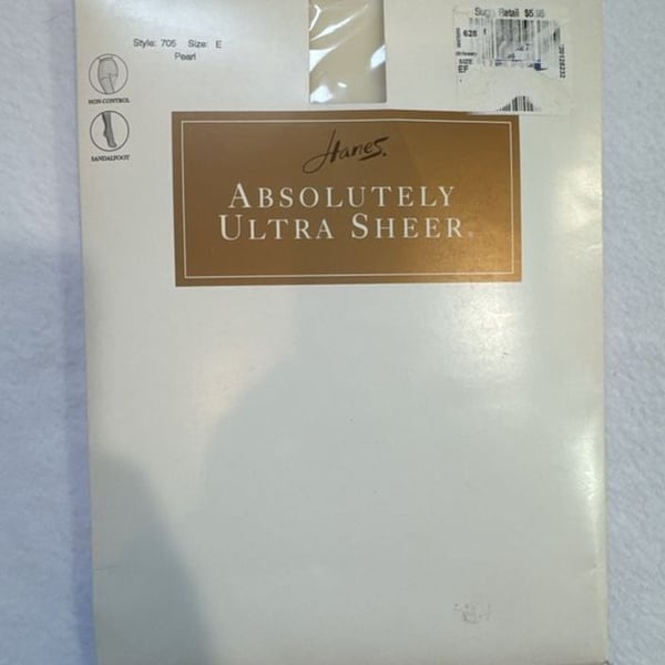 Hanes Absolutely Ultra Sheer Pantyhose Size E Pearl Style 705 NOS