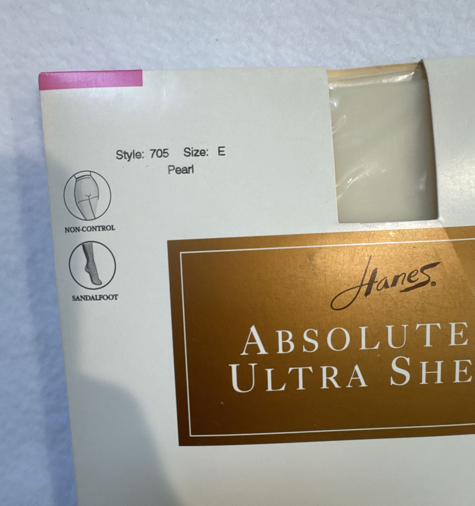 Hanes Absolutely Ultra Sheer Pantyhose Size E Pearl Style 705 NOS 3