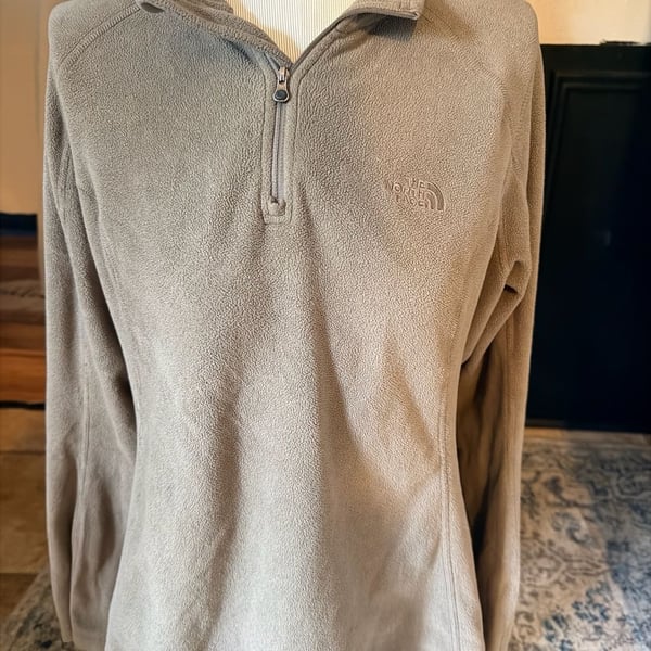 The North Face Fleece Pullover Size L Gray 1/4 Zip