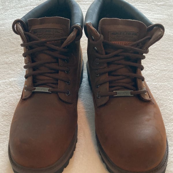 Skechers Verdict 4442 Waterproof Boots Size 13EW Brown Leather Work