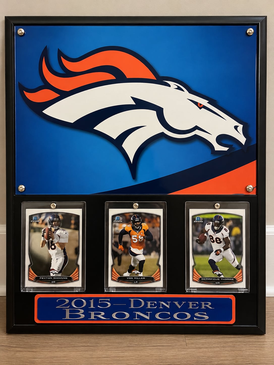 Denver Broncos 2015 Team Logo & Player Cards Framed Sports Memorabilia 1