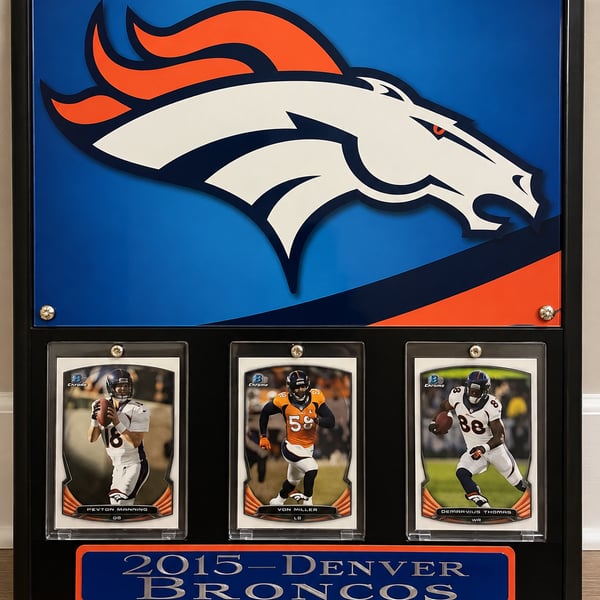 Denver Broncos 2015 Team Logo & Player Cards Framed Sports Memorabilia