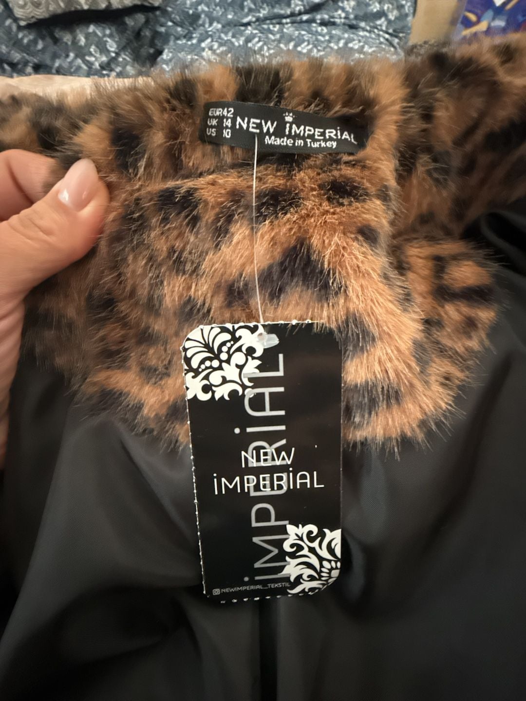 New Imperial Faux Fur Coat Size US 10 Leopard Print Long Jacket
Made in Turkey 2