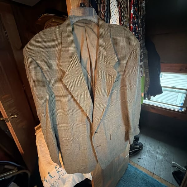 Mens Houndstooth Check Blazer Sport Coat