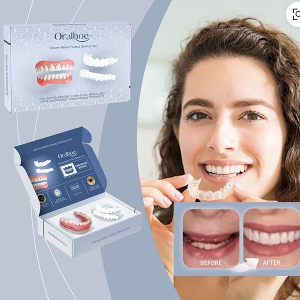 Oralhoe Silicone Reline Protect Denture Set New
